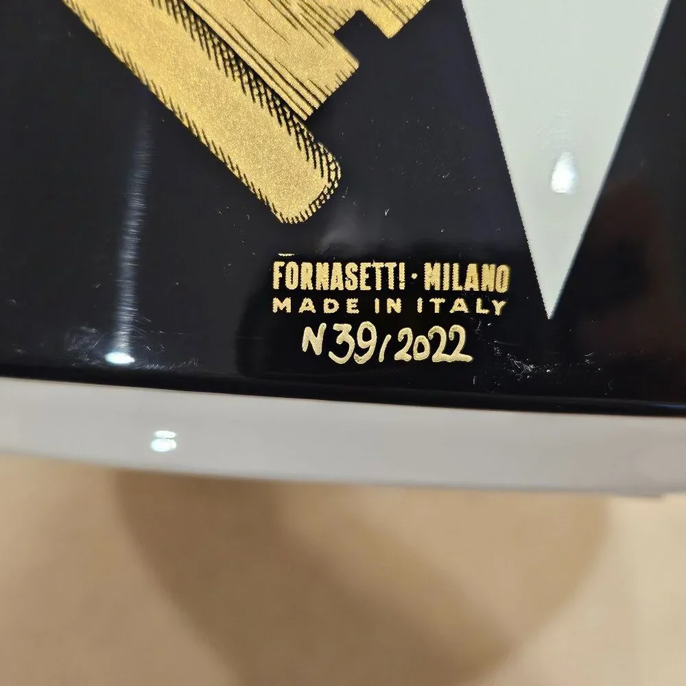RARE COLLECTIBLE LIMITED FORNASETTI CHIAVI GOLD ROMBI BAR ICE BUCKET CONTAINER